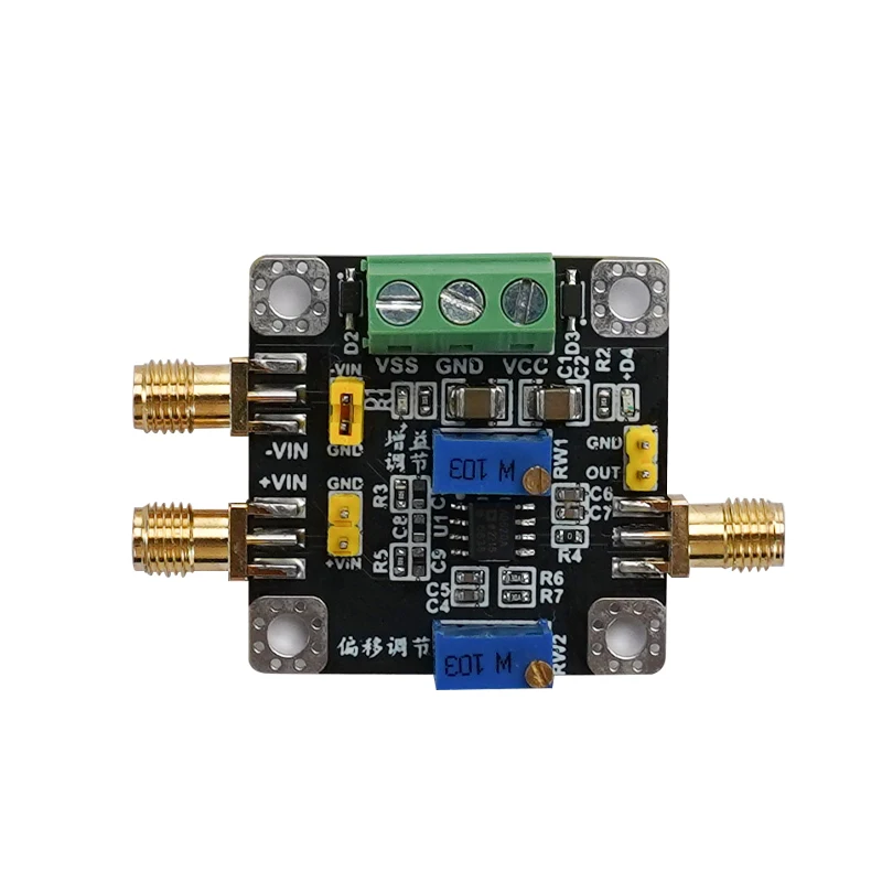 AD620 Instrument Amplifier Module MV/uV Weak Signal Amplification Factor Adjustable Single Ended Differential Input