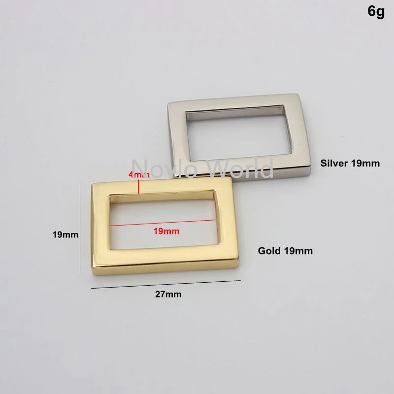 20-100pcs 6 colors 12-19-26-32-38mm new arrive regularity square buckle bag strap connector purse hardware