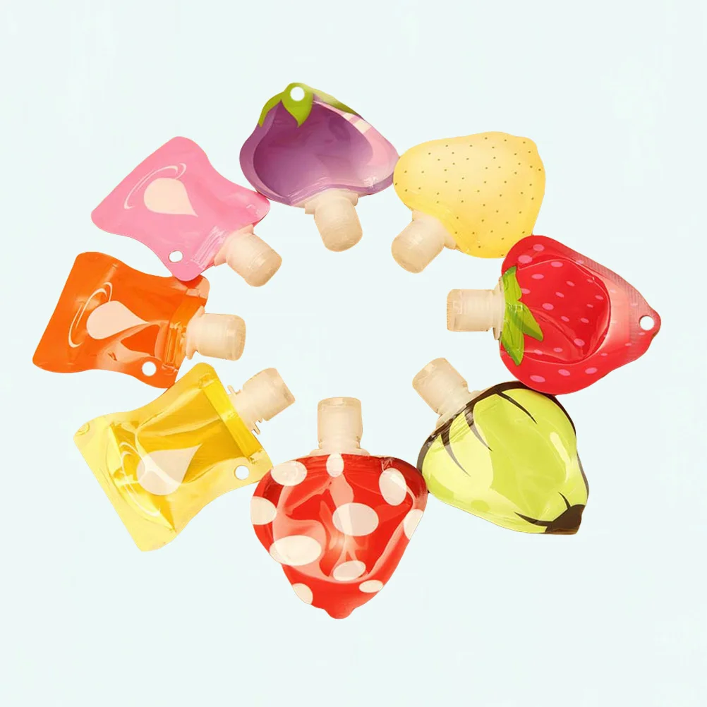 Bouteille de sous-emballage de voyage Portable, 8 pièces, émulsion en forme de Fruit de dessin animé, rechargeable, réutilisable, écologique, cosmétique, petite taille