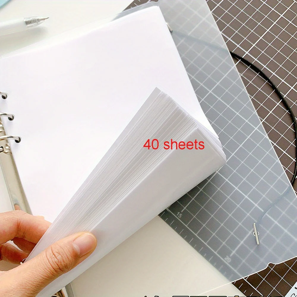 40pcs Release Paper for Binder Refills, Reusable A5 Release Paper for Six-Ring Organizer Binders Or Albums, Designed for Collect