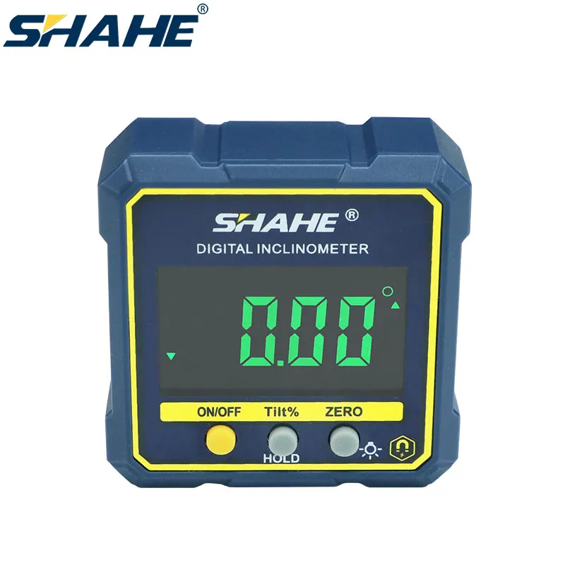 Shahe Digitale Hoekzoeker Gauge Magnetische Gradenboog Inclinometer Hoek Cube Niveau Doos Met Magnetische Voet En Backlight