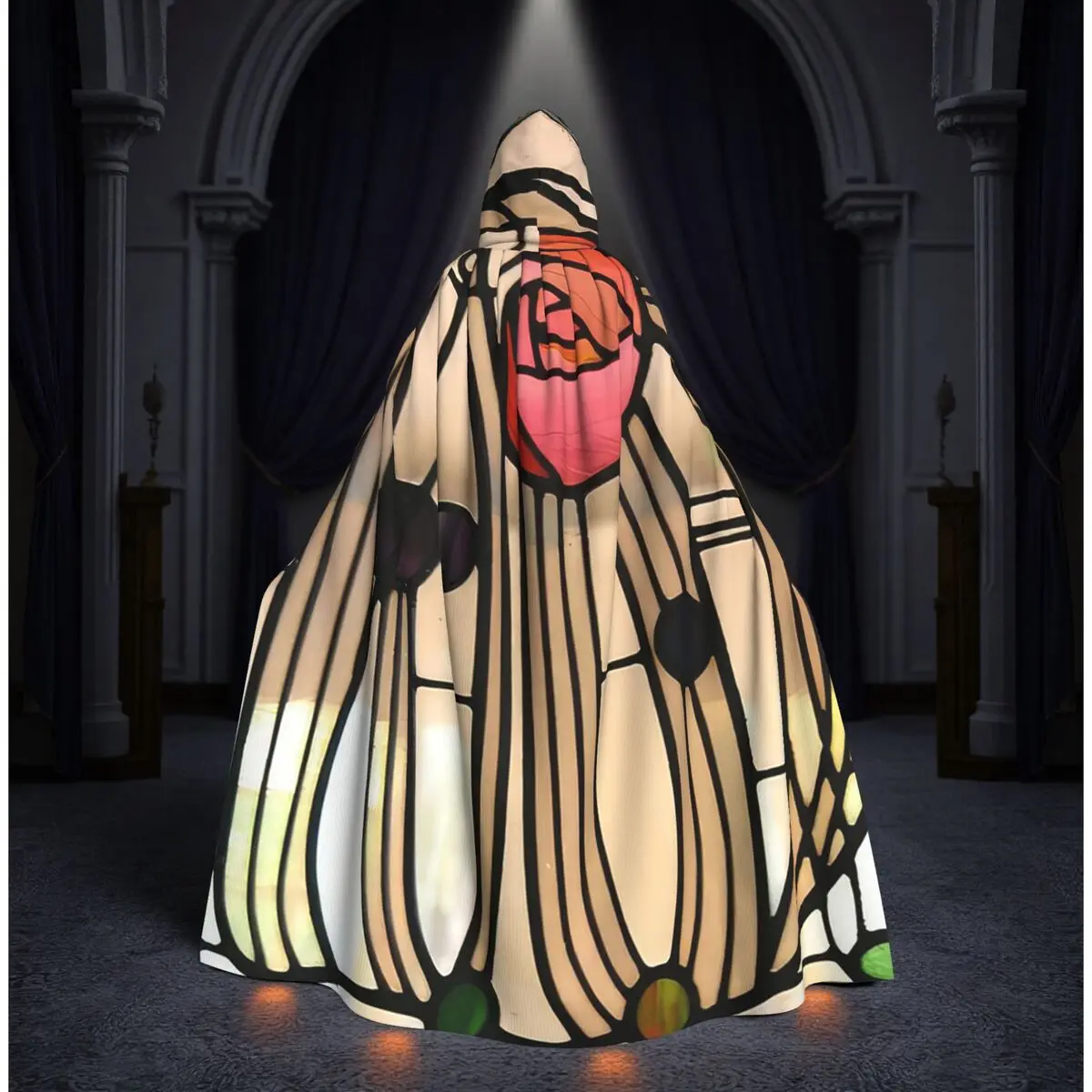 

Charles Rennie Mackintosh Long Hooded Cloak Witch Medieval Costume Cosplay Cape HalloweenVampire Adult Unisex