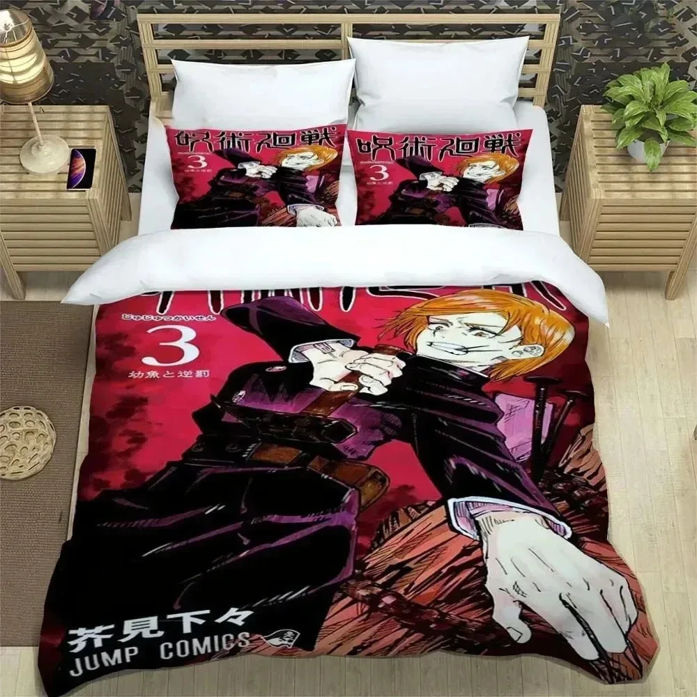 

3D Print Jujutsu Kaisen Anime Bedding Set Boys Girls Twin Queen King Size Duvet Cover Pillowcase Bed boys Adult