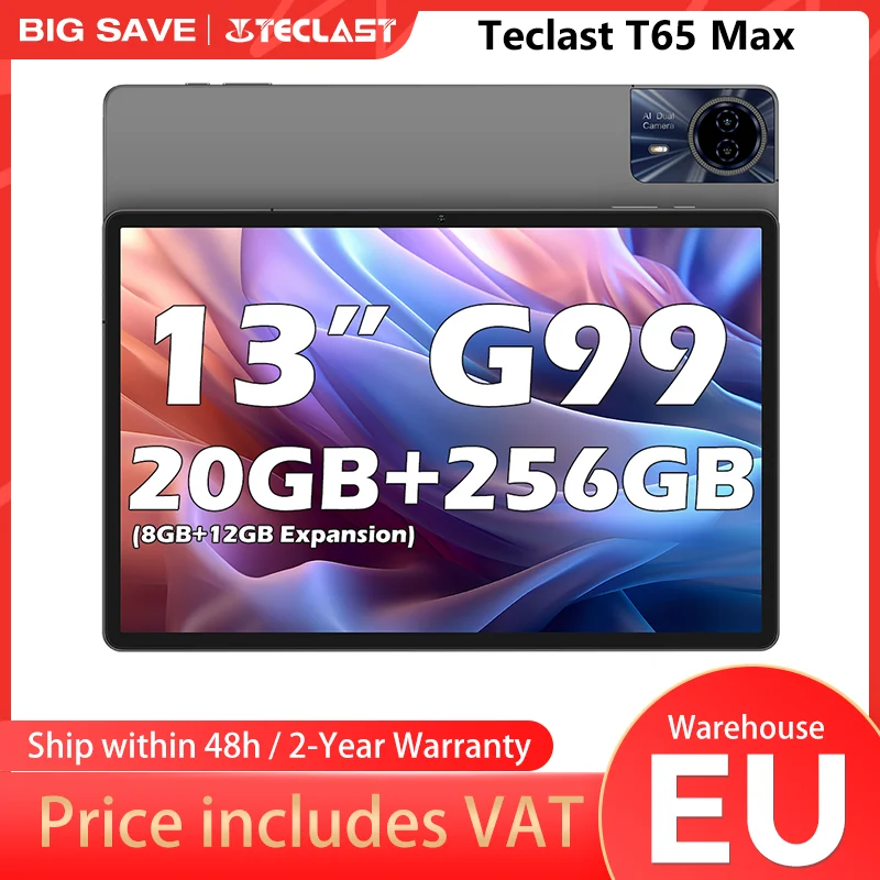 Teclast T65 Max 13 Inch Mtk Helio G99 Mt6789 Android 14 Tablet