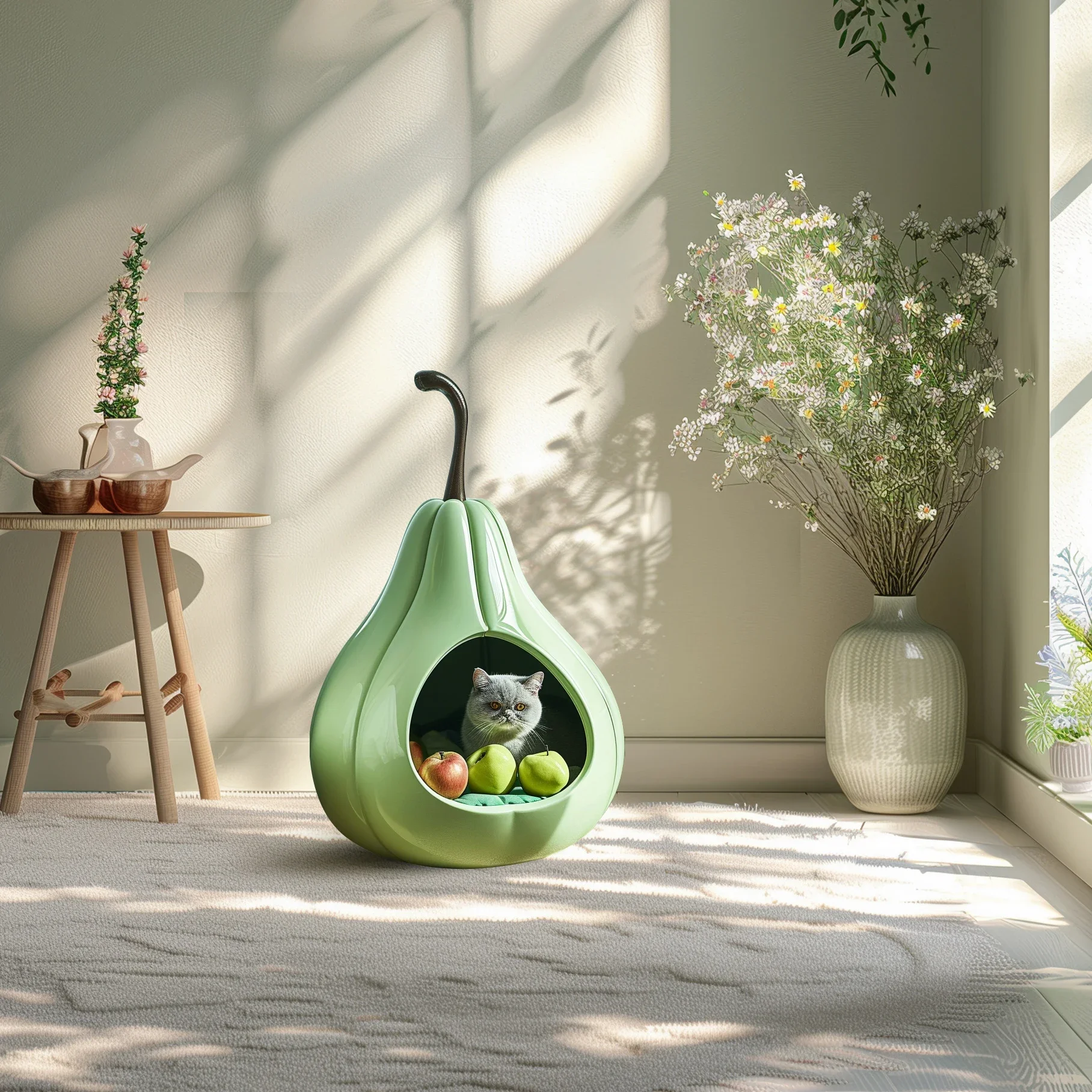 Qifu Intelligent Furniture Co., Ltd. Pear shaped Cat House Modern Luxury Pet Bed OEM/ODM Cat House