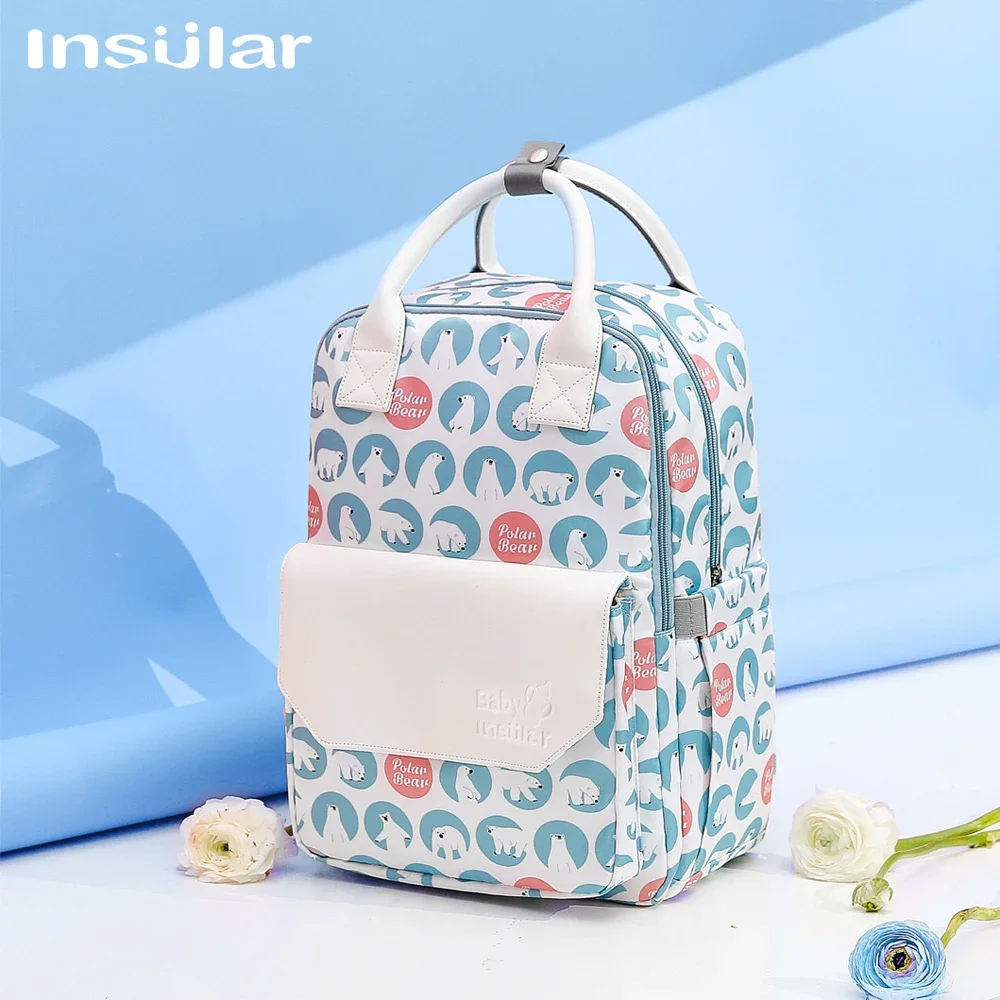 Insular Fashion Nappy Backpack Bag for Mummy Maternity Bag for Stroller Large Capacity Baby Nappy Bag Organizer