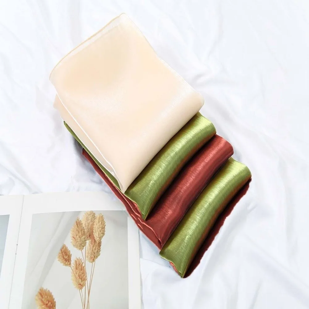 

Breathable Chiffon Hijab Scarf Long Sunscreen Smooth Silk Headscarf Solid Color Polyester Thin Large Shawl Head Wrap