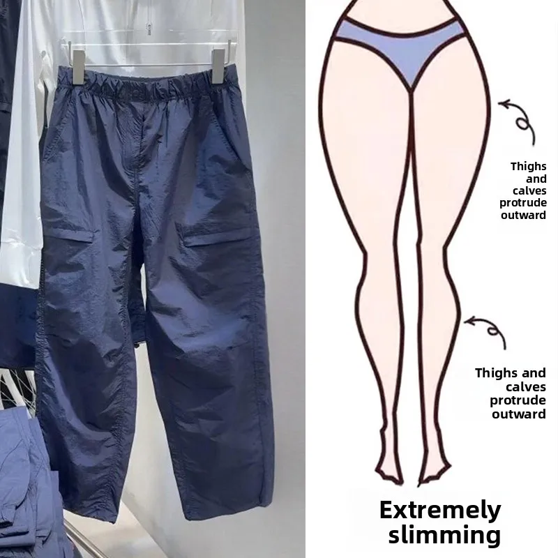 

Свободные повседневные брюки женские летние тонкие больших размеров для полных женщин (до 90 кг), свободные, стройнящие, укороченные, в стиле рабочей одежды, с высокой талией и карманами