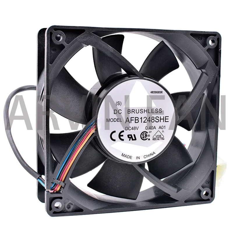 

Brand New Original AFB1248SHE 12038 12cm 120mm 48V 0.40A Double Ball Bearing Server Waterproof Fan