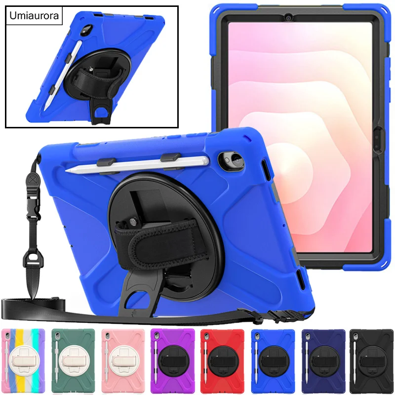 

Для Samsung Tab S11 11 "SM-X730 X736 S11 Ultra 14,6-дюймовый SM-X930 X936, чехол-подставка с ремешком на руку, противоударный чехол с рюшами, принципиально