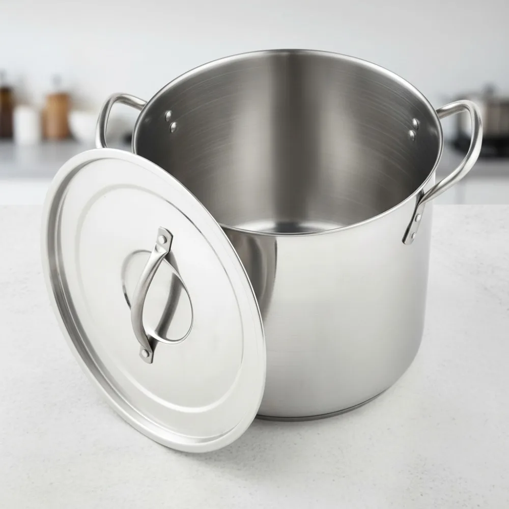 

Кастрюля премиум-класса из нержавеющей стали на 20 литров для крупных семей, ровный нагрев, универсальная плита