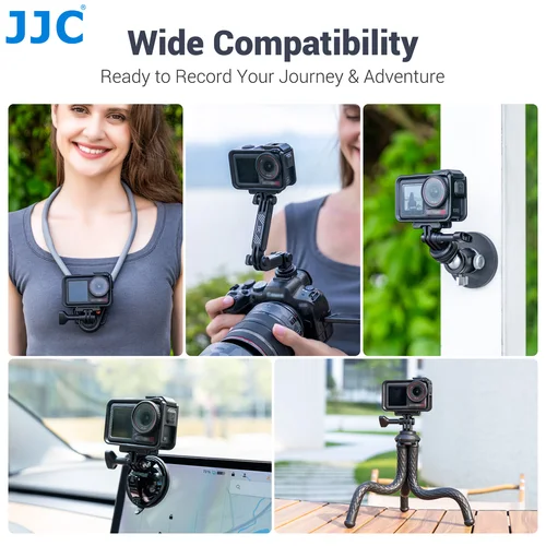 Imagen 2 del producto Base adaptadora de liberación rápida magnética ligera JJC para DJI Osmo 360 Action 5 Pro 4 3 Base de montaje plegable de dos garras de liberación rápida
