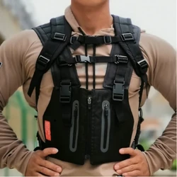 Men's Reflective Tactical Vest Multi-functional Chest Bag Waterproof Running Sports and Outdoor Shopping Bag Mobile Phone Bag