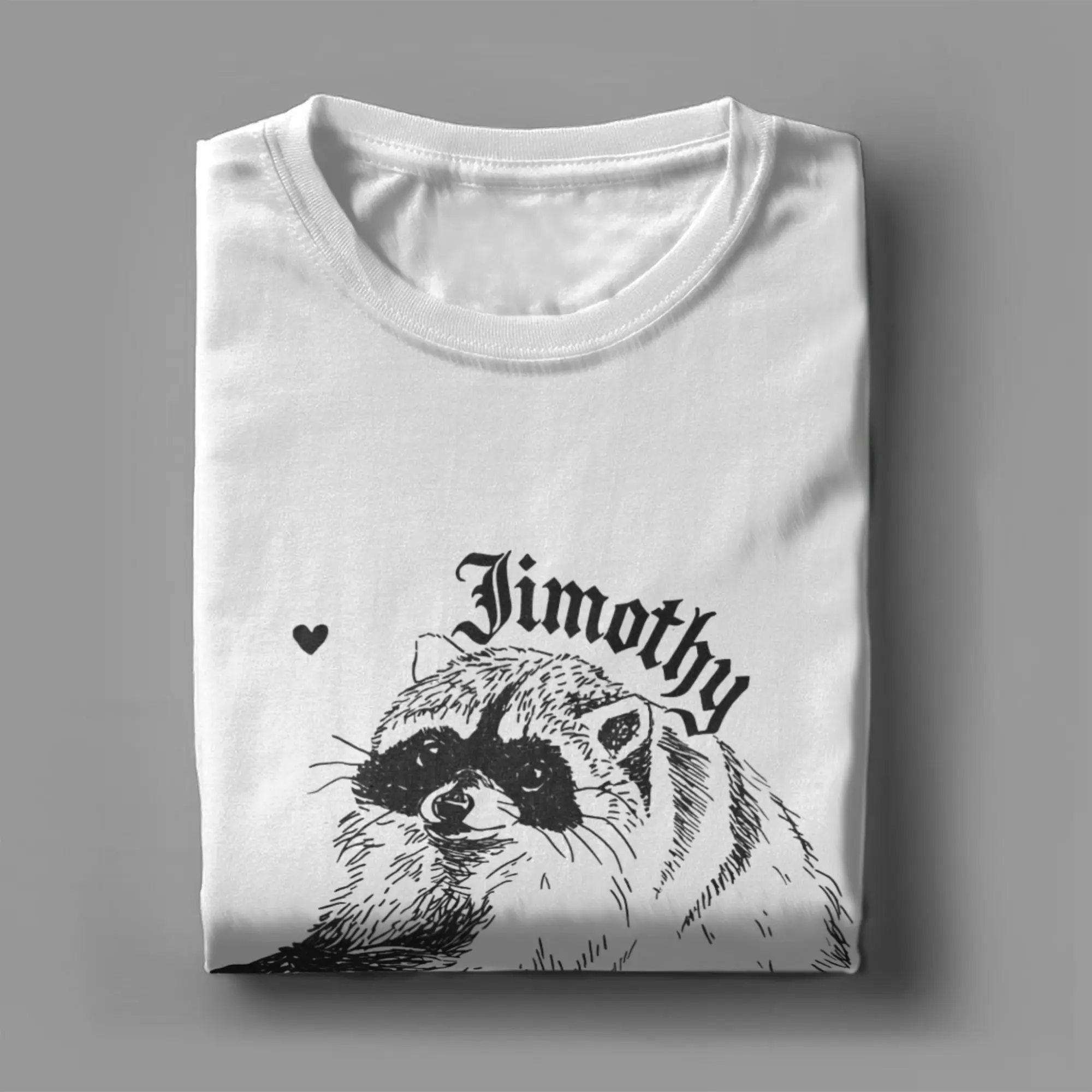 Jimothy Raccoon Viral Famous Seattle Raccoon T-Shirt Summer Pure Cotton T Shirts For Men Loose Tshirt Short Sleeves Tees