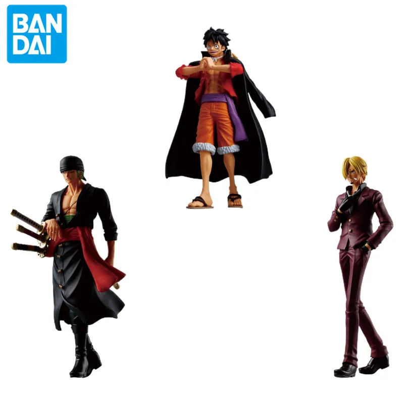 Bandai Genuine Anime One Piece Luffy Zoro Sanji THE Departure PVC 17cm Character Scene Ornament Figure Model Toy Gift Collection