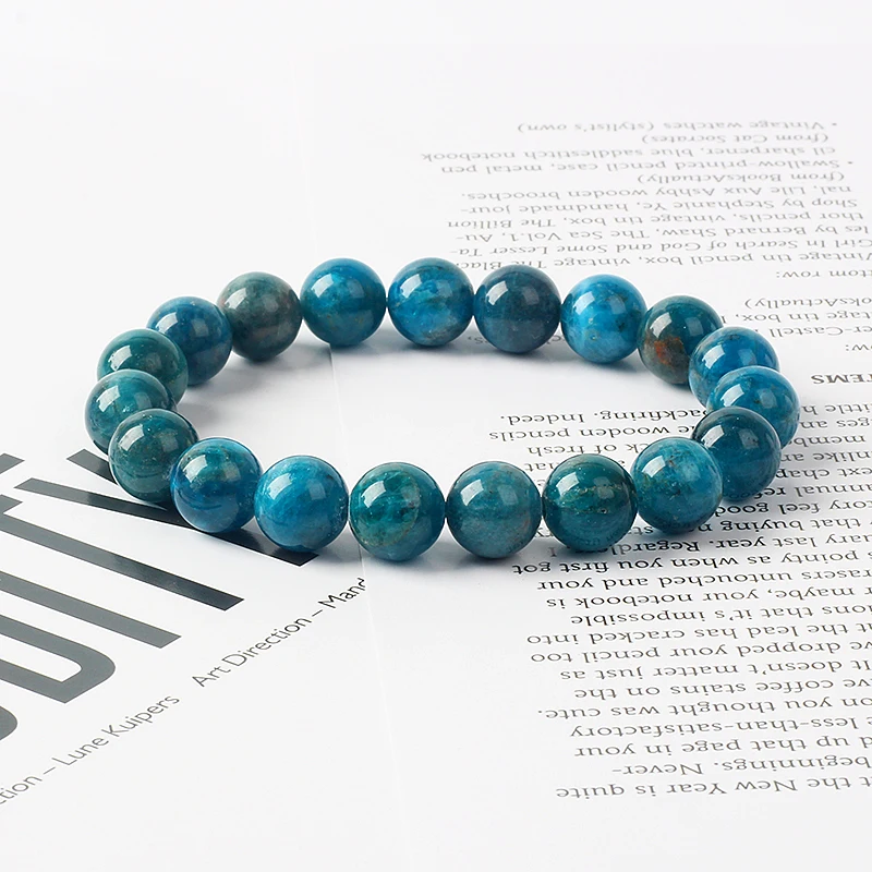 Original Reiki Blue Apatite Beads Bracelets Natural Stone Blood Circulation Stimulate Enthusiasm Bracelets Health Care Jewelry