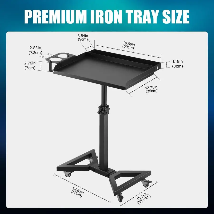 

Тележка для салона с удлинителем, тележка для инструментов, тележка для татуировки на колесах, настольная станция для татуировки, регулируемая высота для тату-салона St