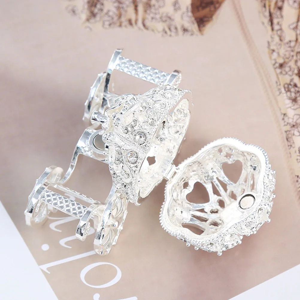 Elegant Carriage Jewelry Gift Boxes Boxes Silver Home Decor Pumpkin Jewelry Storage Container Metal Keepsake Box
