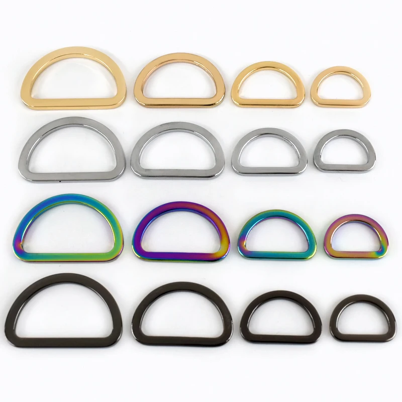 10/20Pcs 16-38mm Metal D Ring Buckle Carabiner Clip Hook Bag Strap Connection Rings Hooks Webbing Belt Buckles Hardware Supplies