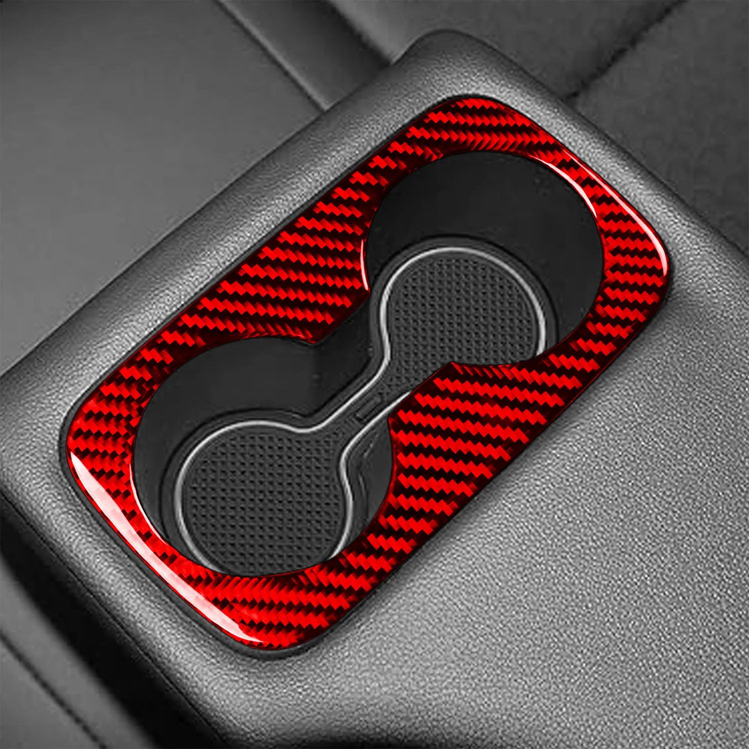 Car Accessories For Kia Sportage NQ5 2022 2023 2024 2025 Carbon Fiber Style Rear Row Water Cup Holder Cover Frame Trim 1pcs