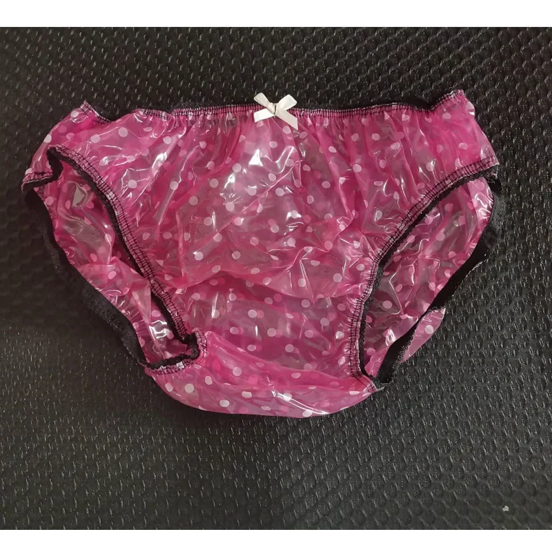 Transparent Gloss Men Sexy Briefs Ultra-thin Soft Plastic Underpants Smooth Silent Women Low Waisted Leak Proof Panties ABDL