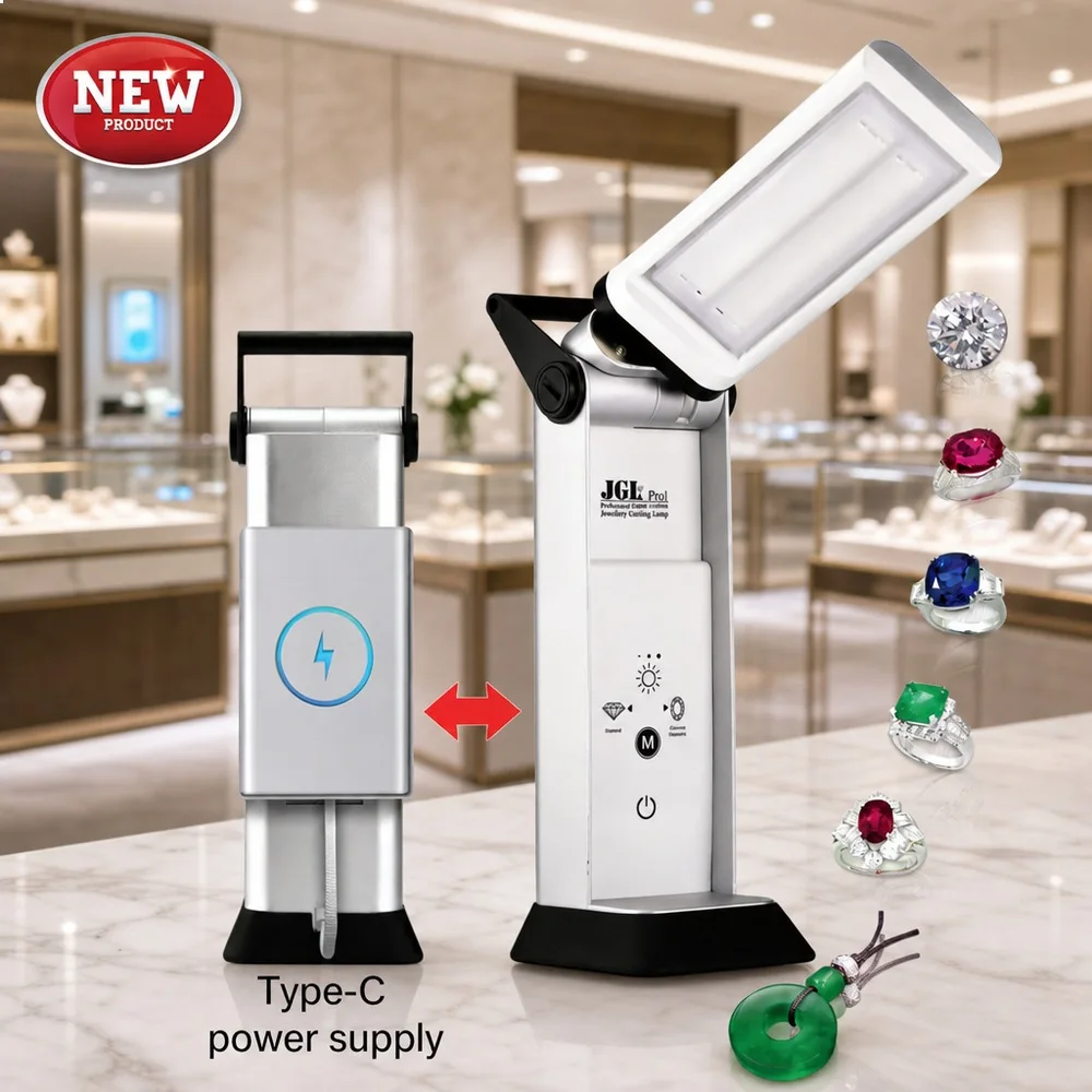 JGL Pro 5V Portable Type-C Jewelry Grading Lamp Dual Mode 5000K 6500K LED Light for Gemologist Diamond Gemstone Evaluation