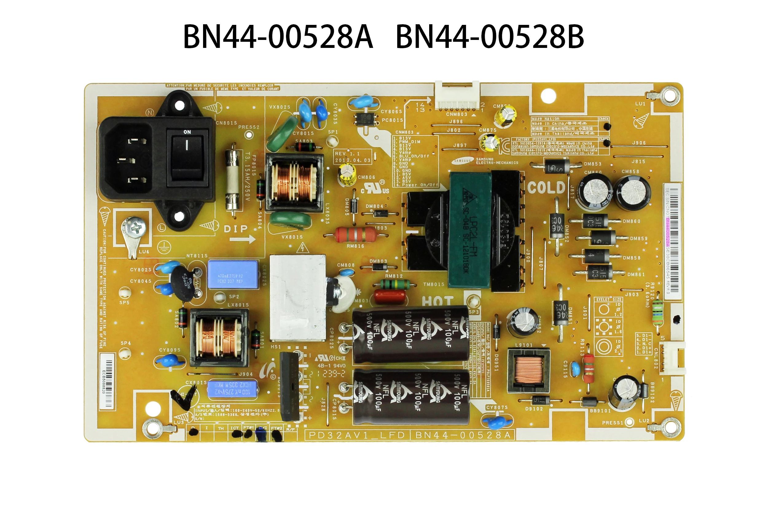 BN44-00528A PD32AV1_LFD = BN44-00528B F32VF1_DSM PSLF770501A Power Board is for LH32EDCPLBC LH32MDCPLGA LH32EDCPLBV 32 Inch TV