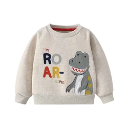 Jumping Meters 2-7T Dinosaurs Girls Sweatshirts Girls Cute Toddler Kids Clothing Autumn Spring Sport Baby Hooded Shirts