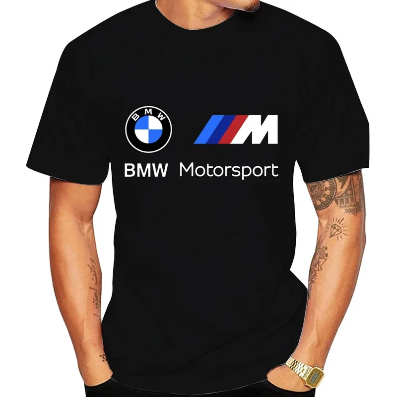 BMW Logo Motorcycle Racing Team Men T-shirt Summer Short Sleeve Women Tee Shirt 100% Cotton Fashion Couple Clothes Tops