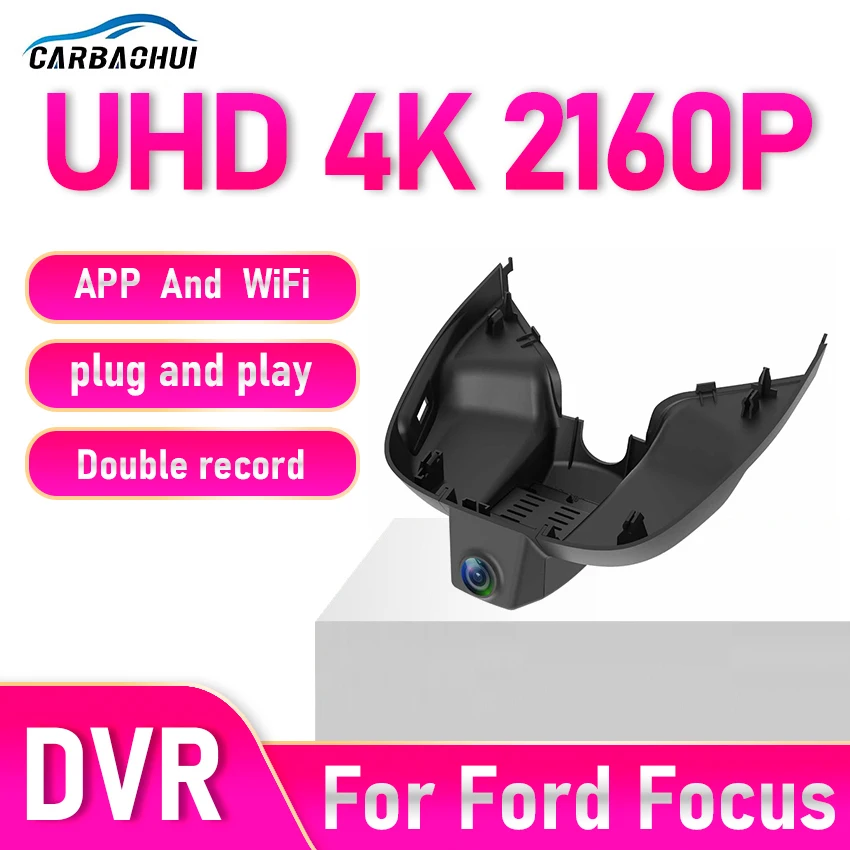 

New! UHD 4K Wifi Car DVR Rear Camera Dash Cam Video Recorder For Ford Focus for Ford Focus mk4 2018 2019 2020 2021 2022 Dashcam