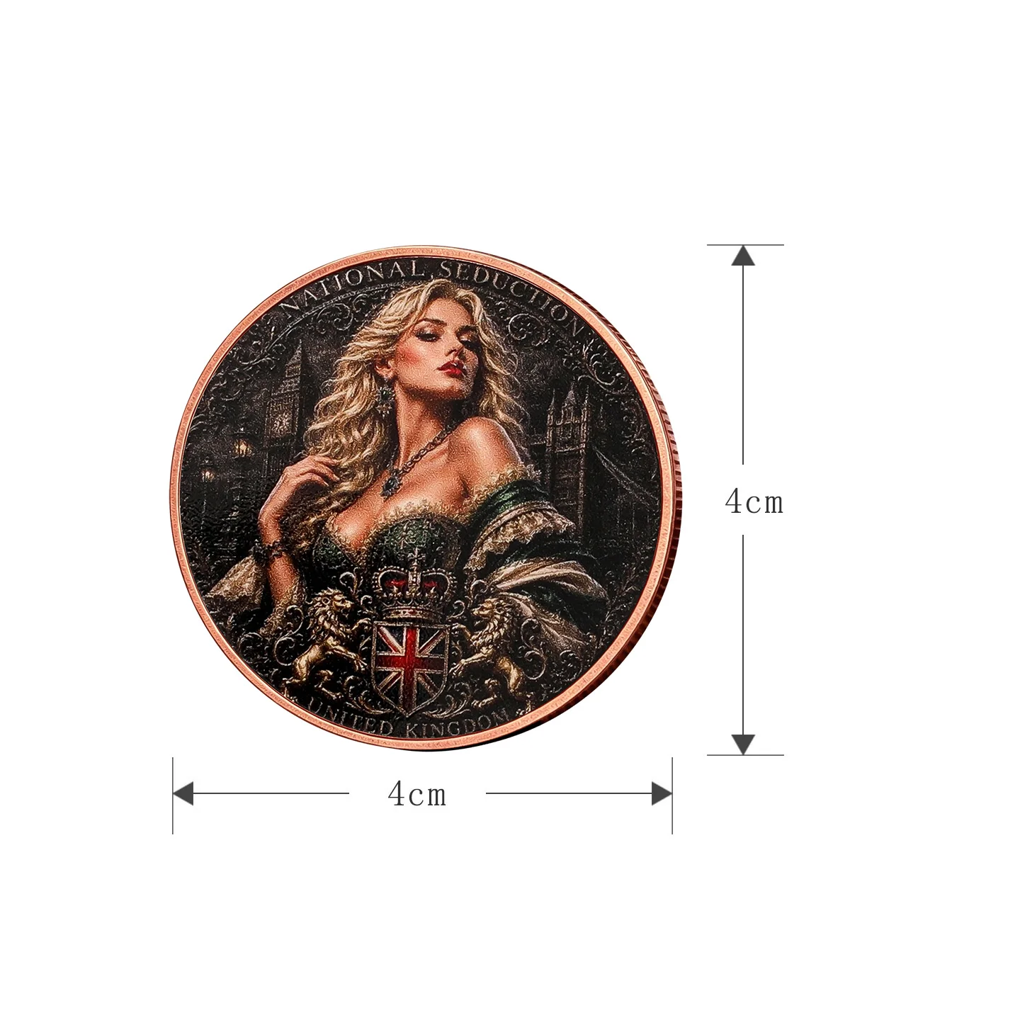 UK National Seduction British Goddess 1 oz .999 Fine Copper Coin Lady Pure Copper Commemorative Coin Art Collection Coins