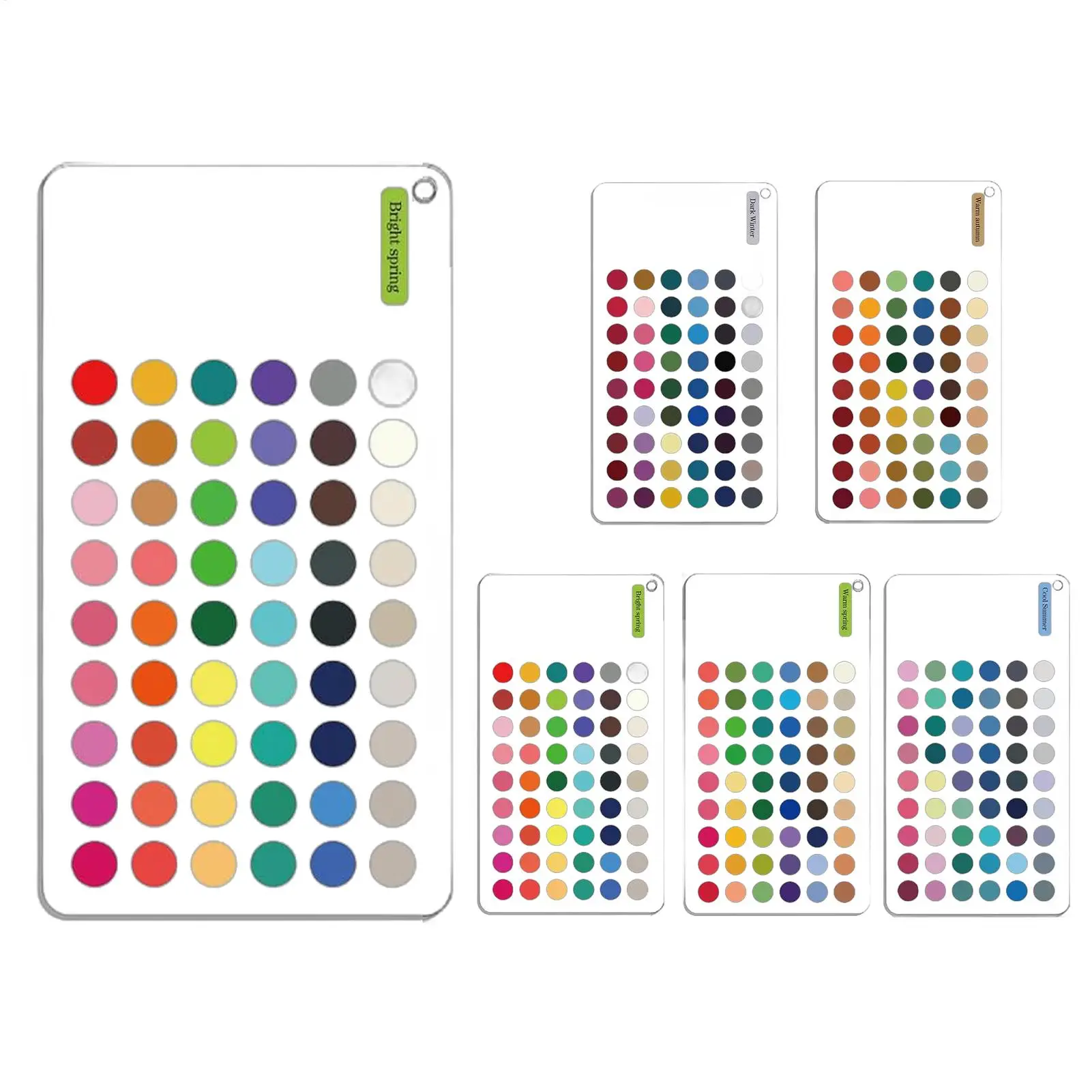 6Pcs/set color matching card set Summer seasonal color analysis kit Portable Seasonal Match Palette for Home Office School