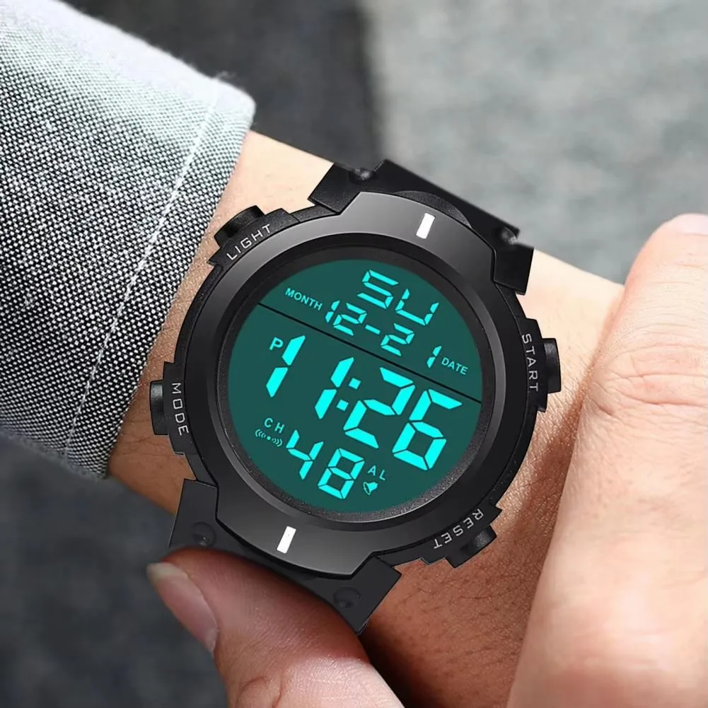 Men Sport LED Watches Top Brand Men Digital Clock Multi-Functional Rubber Man Fitnes Athlete Timekeeping Electronic Watch Reloj