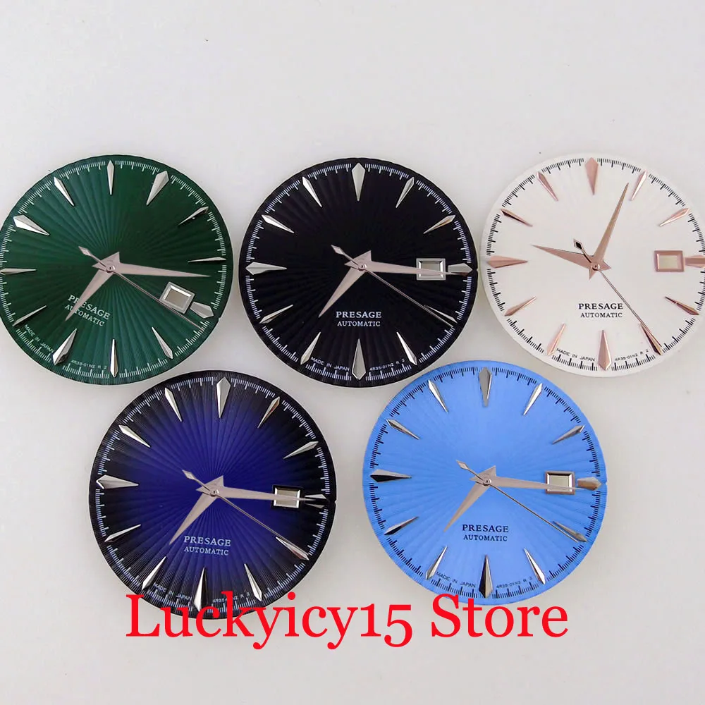 Watch Parts 40MM Sliver Polished Watch Case Push Pull Crown Luminous Dial Hands Set Bow Glass Fit NH35A NH36A NH38A NH70 SKX SRP