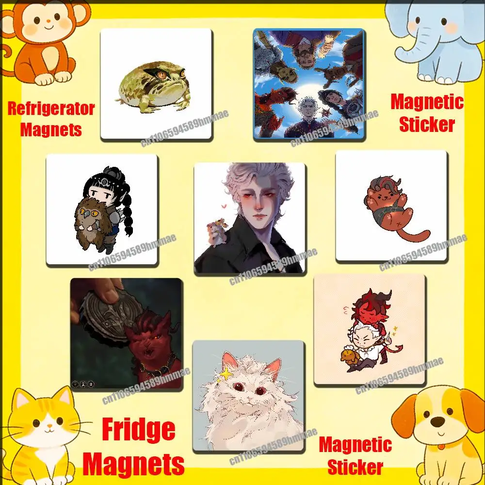 

For B-Baldurs G-Gate 3 Astarion Fridge Freezer Refrigerator Magnets Kitchen Metal Cabinet Magnetic Sticker Card