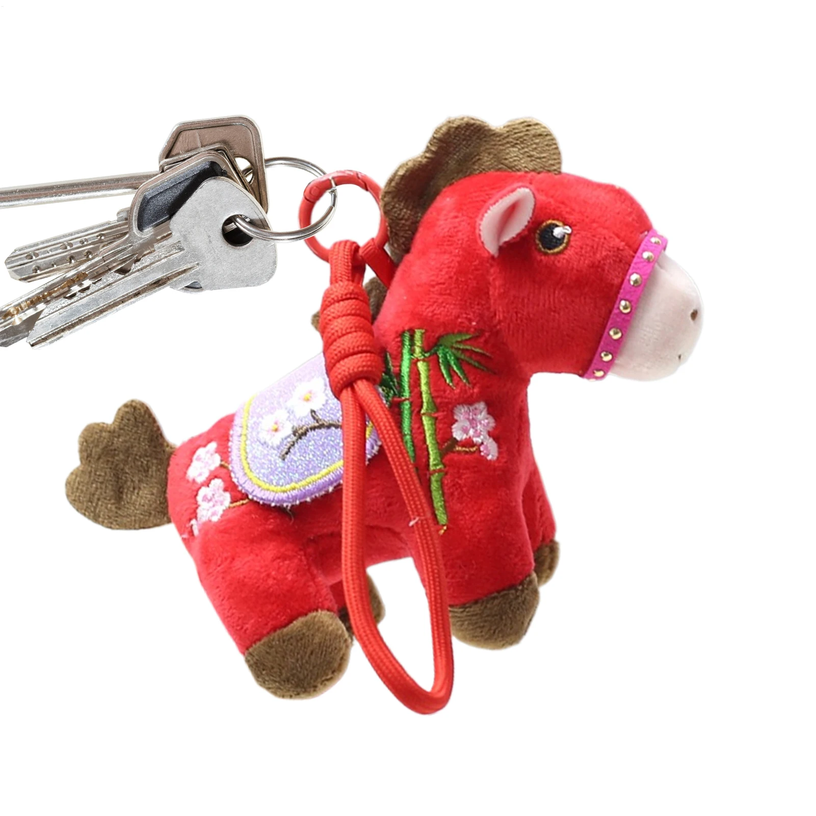 馬の飾りキーホルダー ソフトプラッシュ馬の財布チャーム 旧暦の馬年飾り プラッシュ馬キーホルダー 馬年キーホルダー