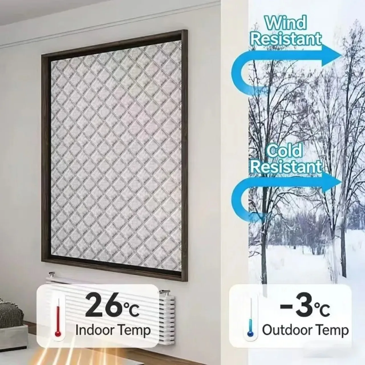 Three-Layer Windproof and Warm Curtain, Heat Insulation, Cold-Resistant, Windproof, Dustproof Cotton Curtain, Screen Window