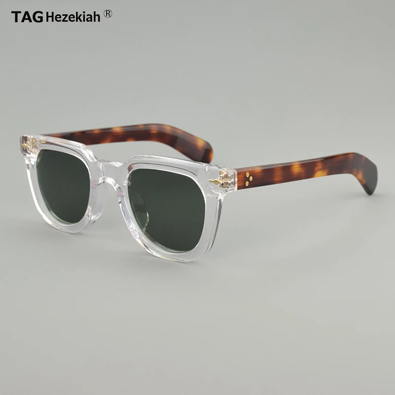 TAG Hezekiah luxury Brand vintage Polarized Sunglasses Men Women JMMLERX Sunglass Men's UV400 Square Sun glasses Fashion Acetate