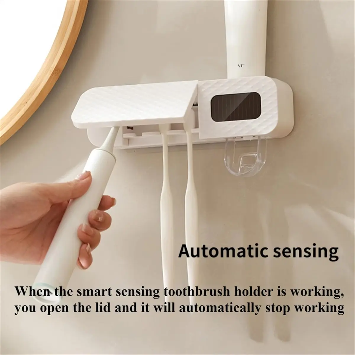 

Capable- Toothbrush Holder Wall Mounted Automatic Toothpaste Squeezer Storage Rack Bathroom Accessories Toothpaste Dispenser A