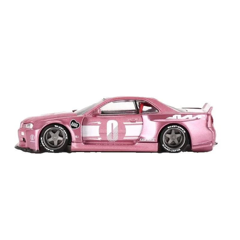 Modello di simulazione in lega Nissan Skyline GT-R(R34) 1:64, collezione di giocattoli decorativi per bambini, regali natalizi per bambini.