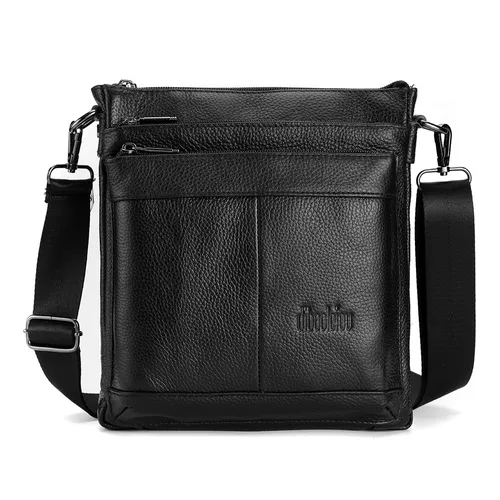 Bolso bandolera de cuero para hombre, bolso de hombro de negocios, bolso cruzado pequeño, bolso mensajero multifunción, bolso de viaje para hombre