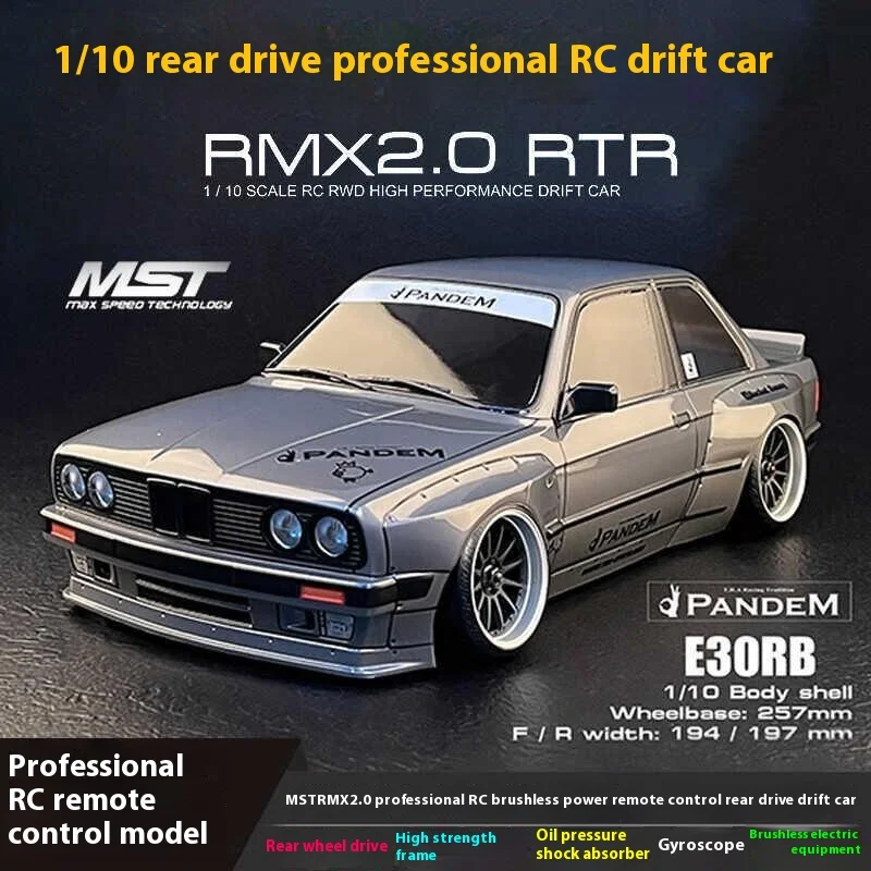 Mst Rmx 2.0 1/10 Rc Brushless Car Rtr Electric Drift Racing 2.4ghz Remote Control Model E30rb 533823 C/Db/Gr Children'S Toy