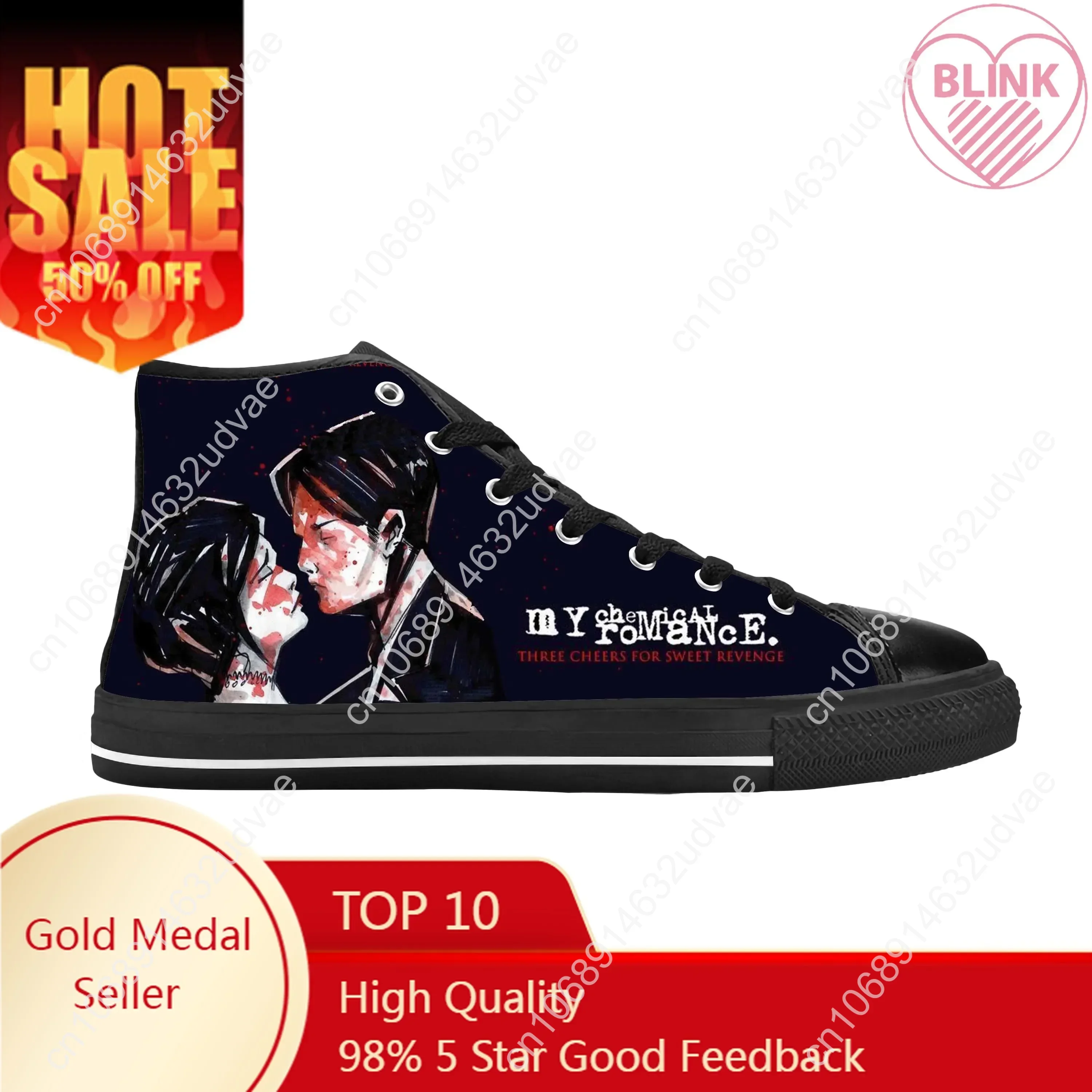 

My Chemical Romance Mcr Black Parade Rock Band Casual Cloth Shoes High Top Comfortable Breathable 3D Print Men Women Sneakers