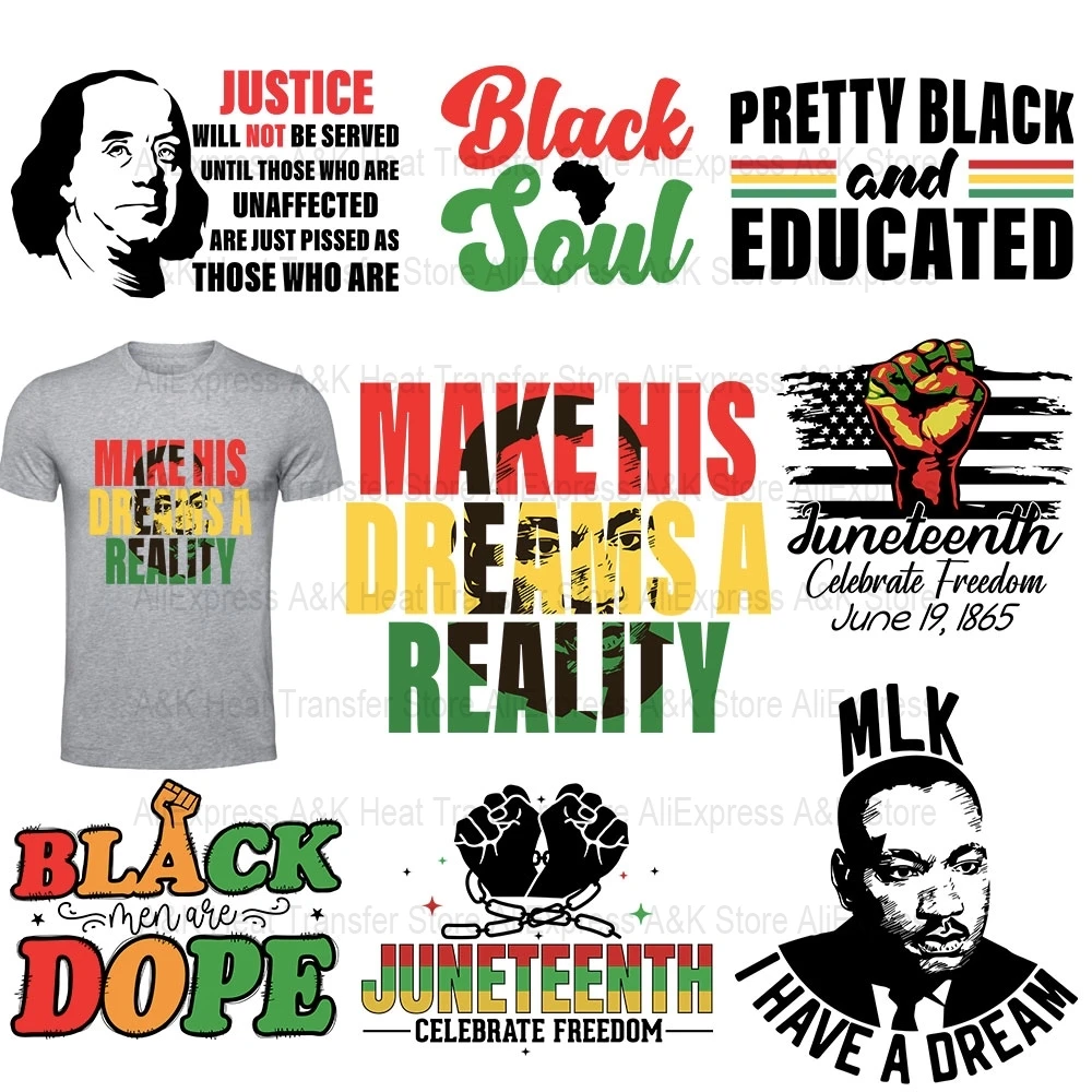 

Black Dope Juneteenth Ironing Patches for Clothing Thermal Stickers on Clothes Heat Transfers DIY Women Men T-Shirt Clothes
