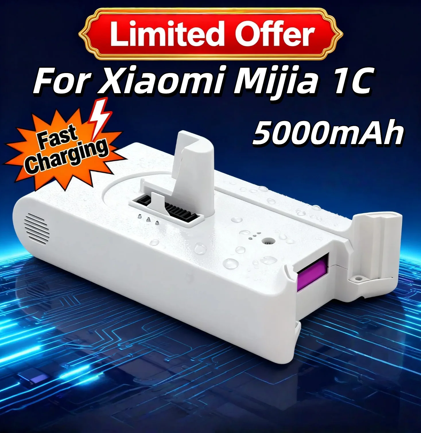

For Xiaomi Mijia 1C Vacuum Cleaner Battery 5000mAh,SCWXCQ02ZHM Replacement Battery Pack for Cordless Handheld Vacuum Long