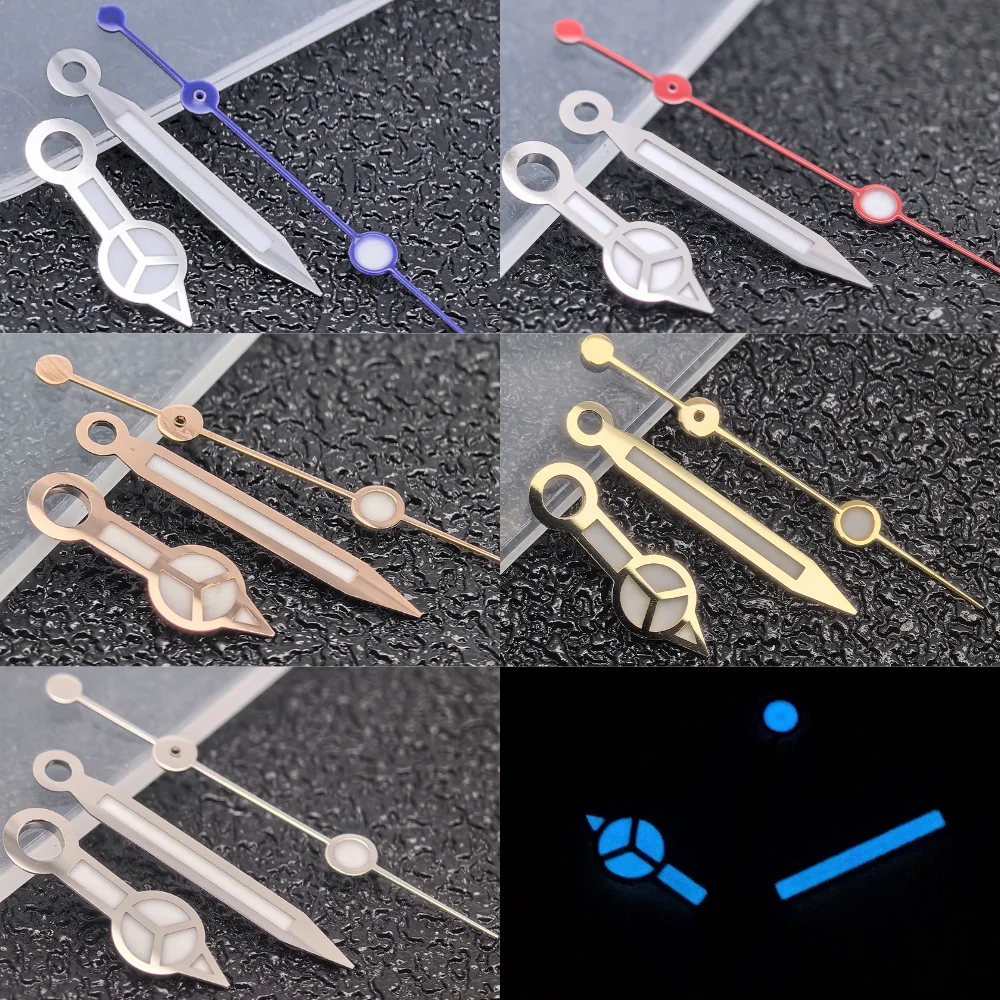 Blue Luminous NH35 Hands Deep Diving Silver Rose Gold Watch Modified Accessories Needle for NH36 Movement