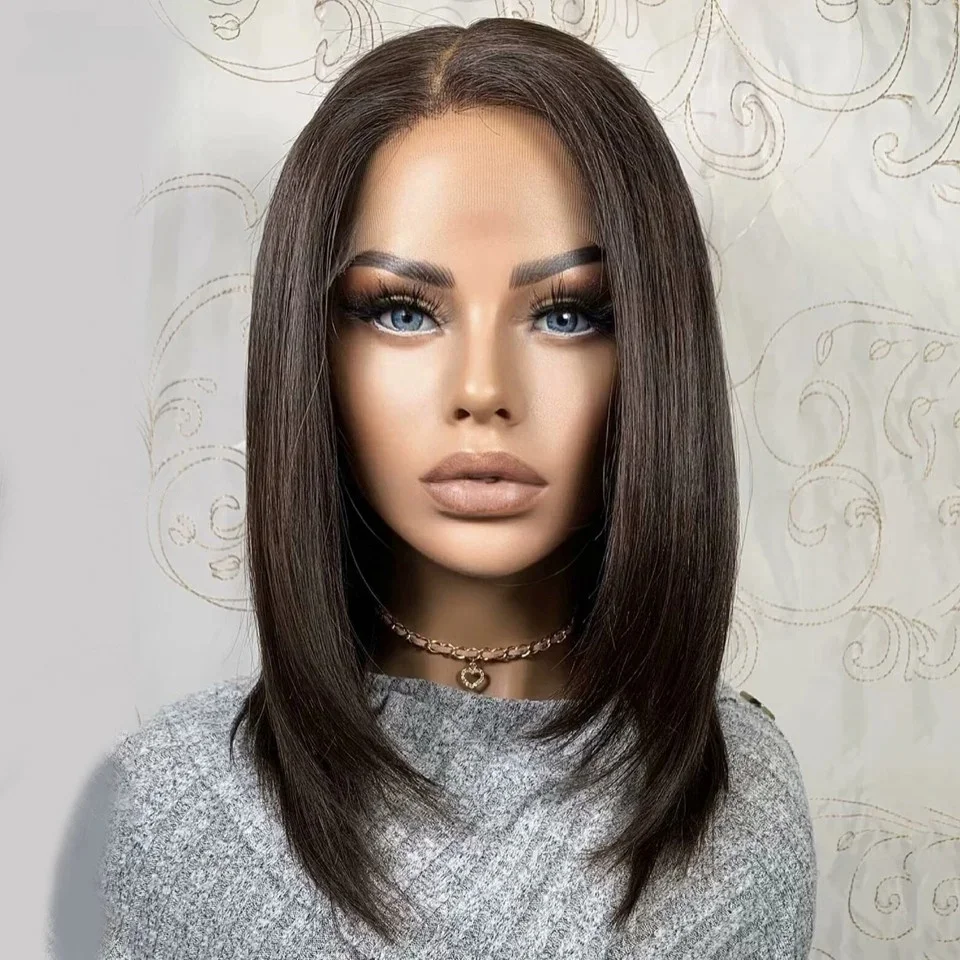 

Glueless Natural Brown Straight 5x5 Silk Base Human Hair with BabyHair Soft HD Lace Hair Preplucked
