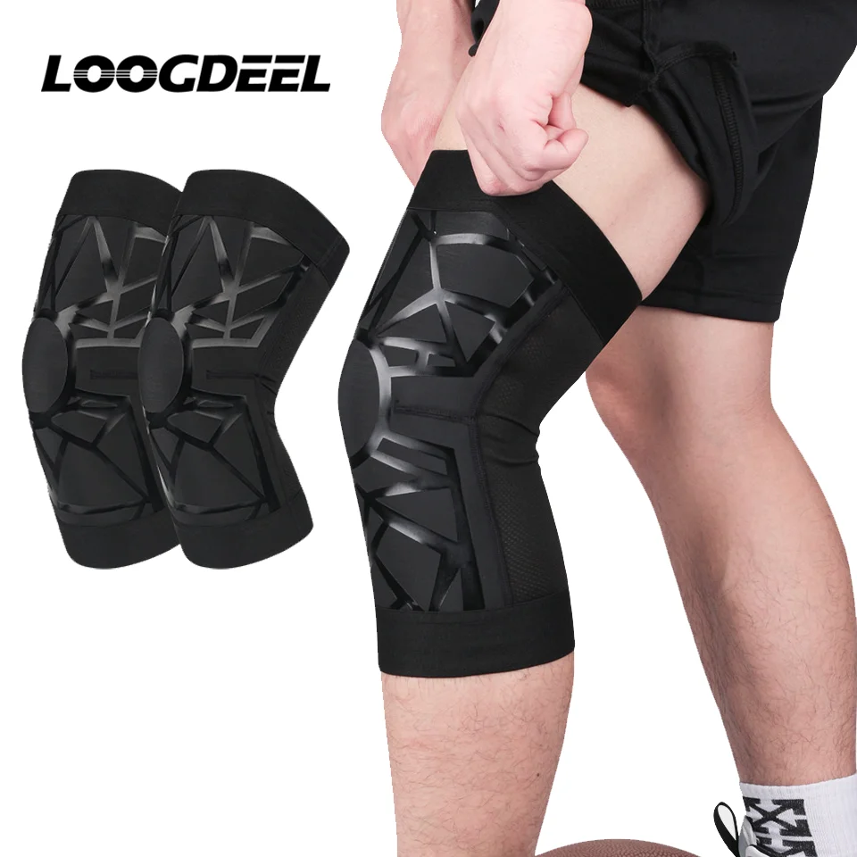 LOOGDEEL 1Pcs Elastic Sports Knee Pads Outdoor Basketball Football Cycling Compression Anti-Collision Protection Patella Kneepad