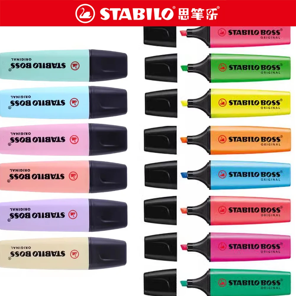 6/9/15 Colors Stabilo Boss Highlighter 70 Stroke Key Marker with Large-capacity Color Small Fresh Marker Art Stationery Supplies