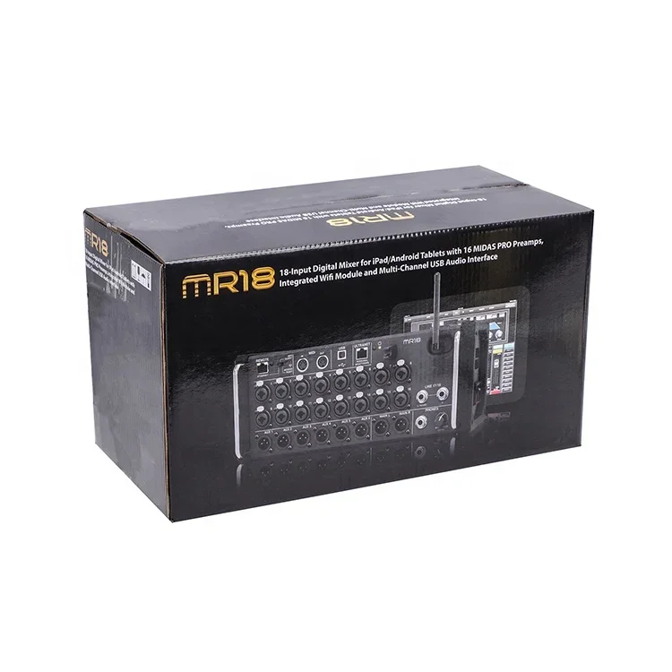 MR12/MR18 Nieuwe collectie 18-kanaals 12-bus draagbare digitale mixer met USB en app-bediening